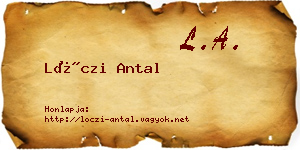 Lóczi Antal névjegykártya